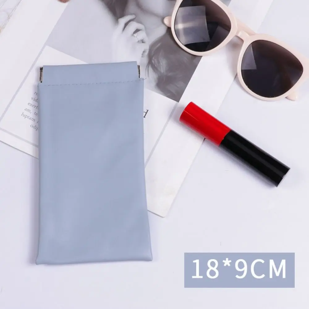 

Simple PU Leather Glasses Storage Bag Waterproof Shrapnel Mouth Sunglasses Case Portable Automatic Closed Eyewear Accessories