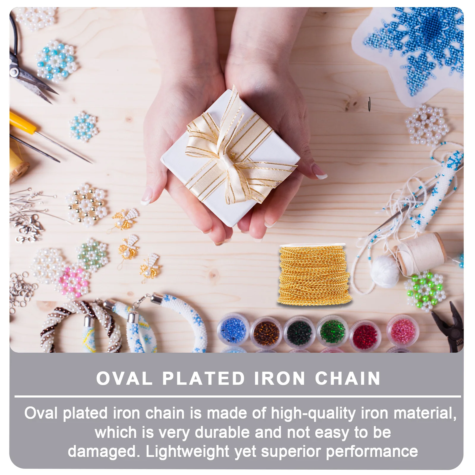 

1 Roll DIY Oval Electroplated Iron Chain for Jewelry Making Pendant Hanging Craft Projects Bracelet Anklet Bag Decorative Chain