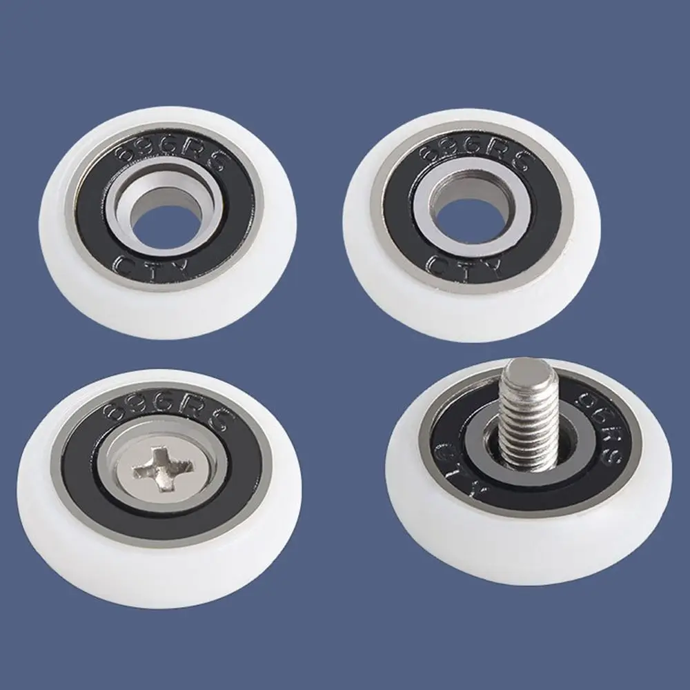 1Pcs/4Pcs Fastener Hardware Shower Door Roller 19/23/25/27/29mm with Screw Sliding Door Pulley Silent Nylon Runner Wheels