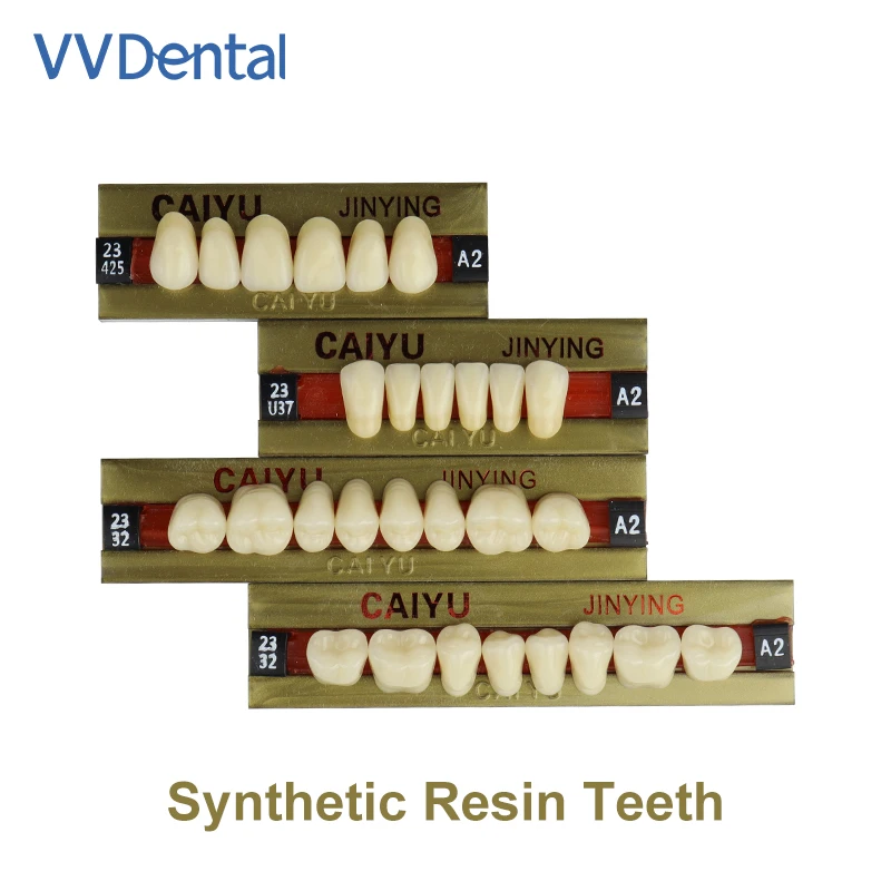 28*1 VVDental Synthetic Resin Teeth Four Layers Full Set Preformed Dentures A1 A2 A3 Anterior Posterior Dentistry Material