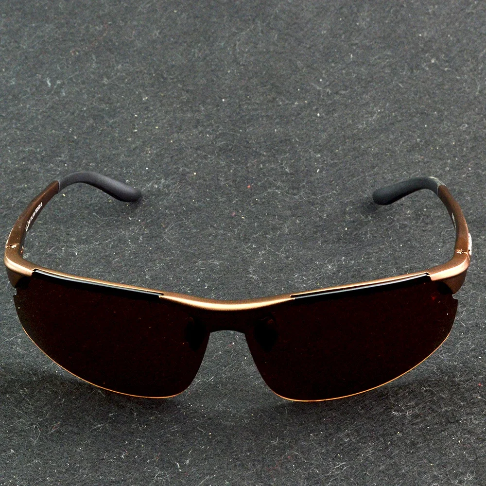 

Коричневые поляризованные спортивные солнцезащитные очки с алюминиево-магниевой оправой и защитой UV400 для велоспорта и активного отдыха