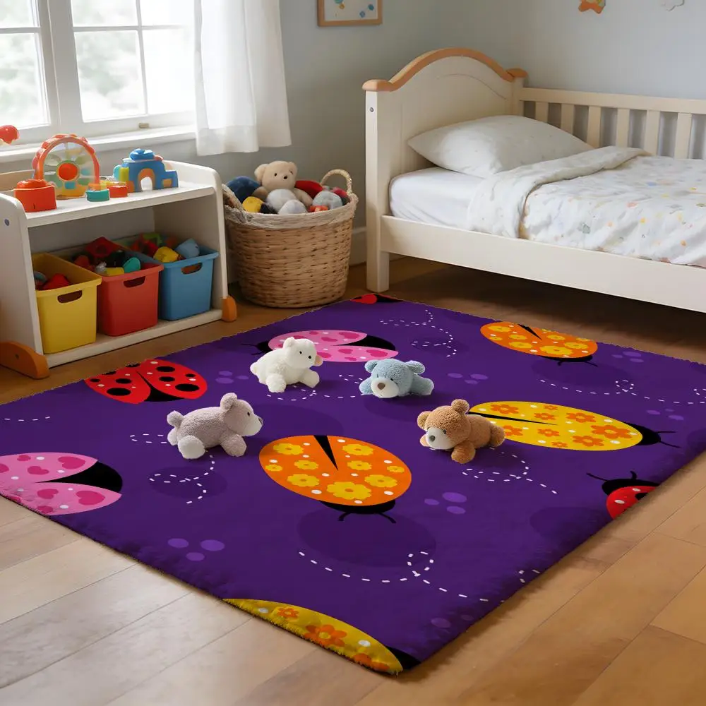 

Floor Mat Soft Flannel Rug Non-Slip Absorbent Mat for Bathroom Bedroom Home Decor Cartoon Cute PIKMINS