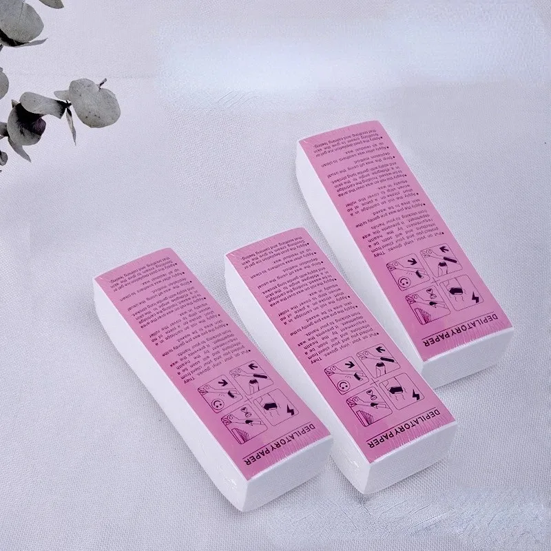 Profissional Cera Strip Paper, não-tecidos Tiras de depilação, sobrancelha, axilas, depilação, depilação, facial, corpo, 50 pcs