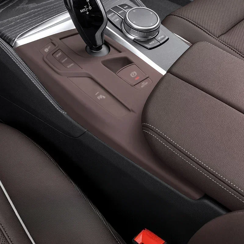 For BMW 5 Series G30 2018-2023 Silica Gel Black Car Central Control Gear Shift Button Protection Set Car Accessories