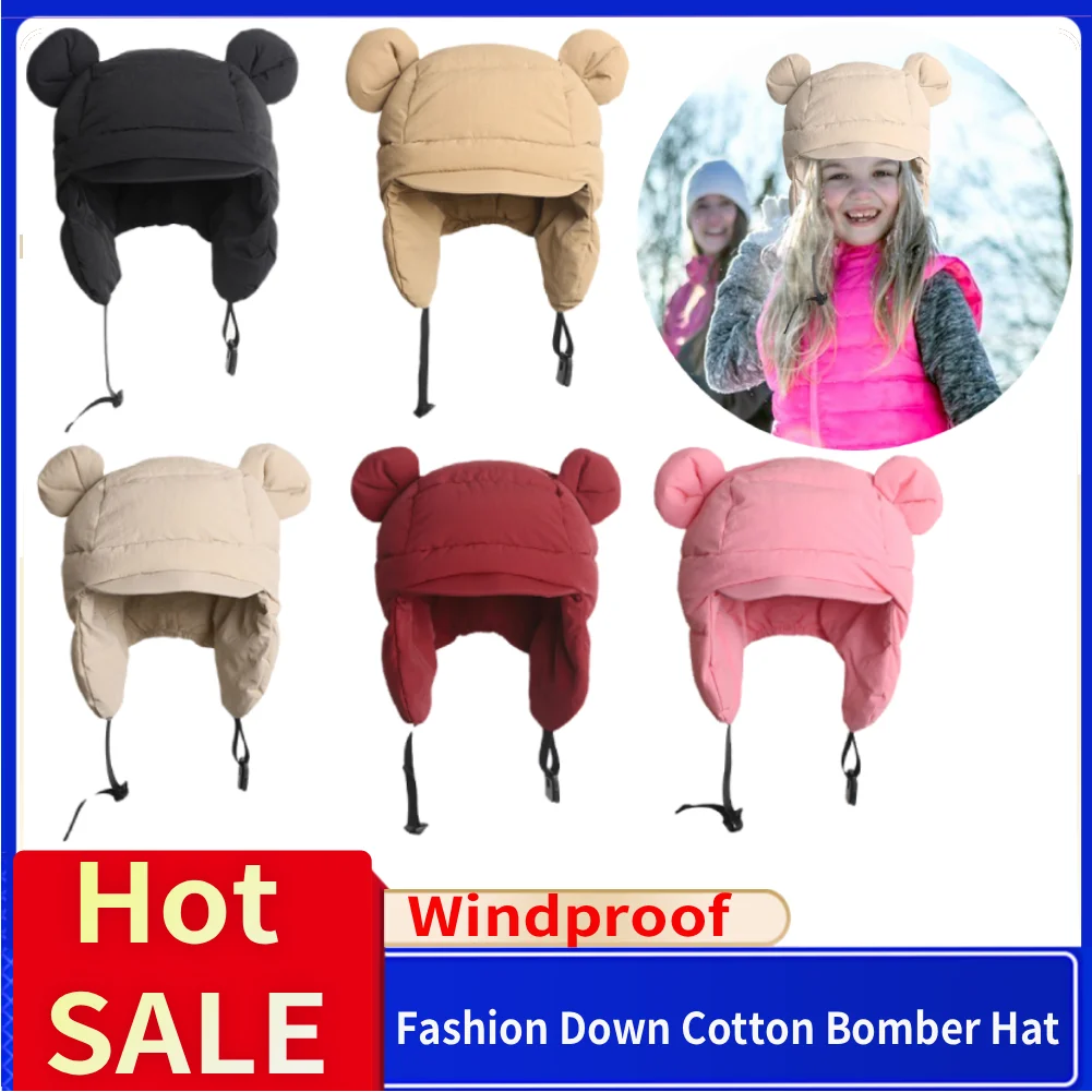 Cappello invernale in cotone alla moda Cappello con visiera per le orecchie antivento Cappello di protezione versatile per le orecchie Berretti da neve all'aperto per donne e ragazze