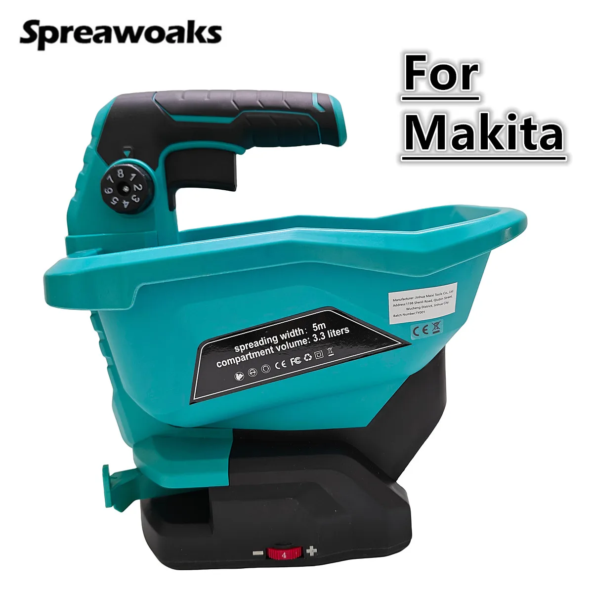 

Cordless Handheld Spreader Grass Seed Fertilizer Automatic Quick Sowing Granular Vegetable Seed Spreading For Makita 18V Battery