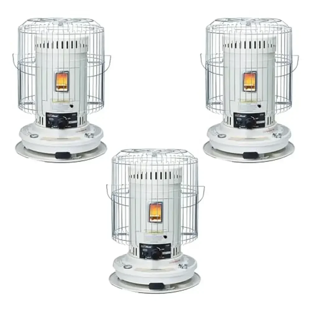 Efficient Portable Convection Kerosene Space Heater 23,500 BTU Safety Shut Off Mobile Indoor Outdoor Use 900 Sq Ft Heat Zone 1.9