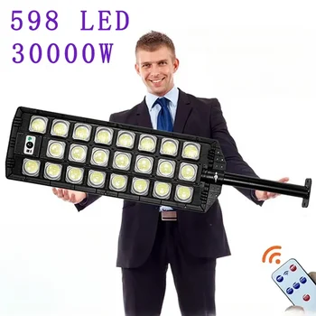 30000 W Güneş Sokak Lambaları Açık 598 LED 30000 Lümen Süper Parlak Hareket Sensörü Su Geçirmez Yard Garaj Bahçe Güneş Lambası