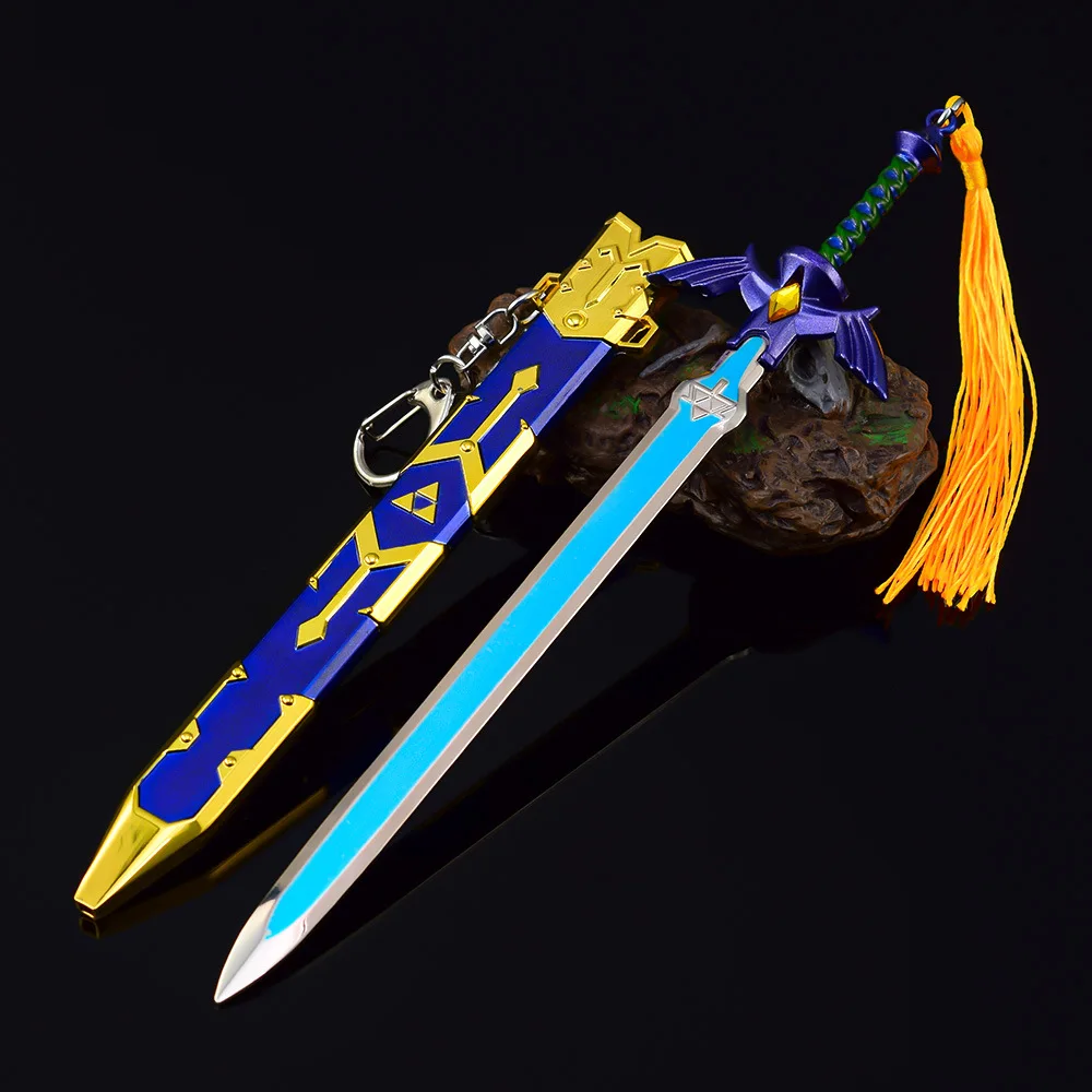 Réplica da Espada Mestre de Zelda - 22cm de Liga de Zinco com Lâmina Não Afiada e Bainha, Ideal para Fãs de Zelda e Acessórios de Arma para Figuras de Ação