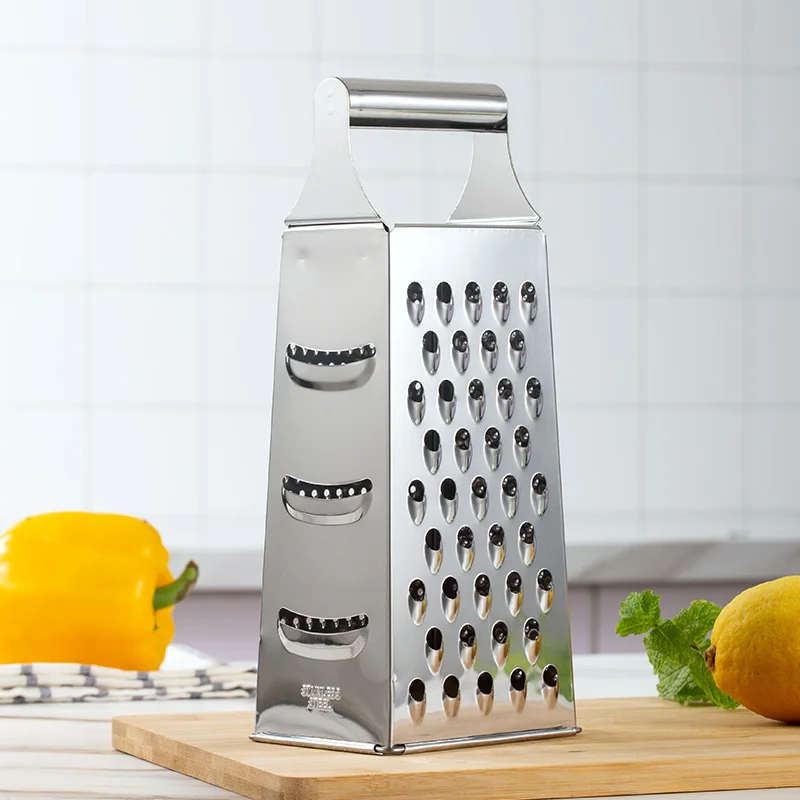 9inch Box Grater 4 Sided Stainless Steel Cheese Vegetable Ginger Nutmeg Shredder Potato Hand Slicer Set