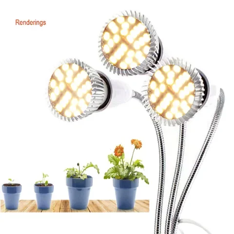 Luz amarilla de espectro completo para invernadero de interior, caja de luces para Cultivo de plantas, lámparas Phyto E27, 18/28LED, Cultivo para el hogar