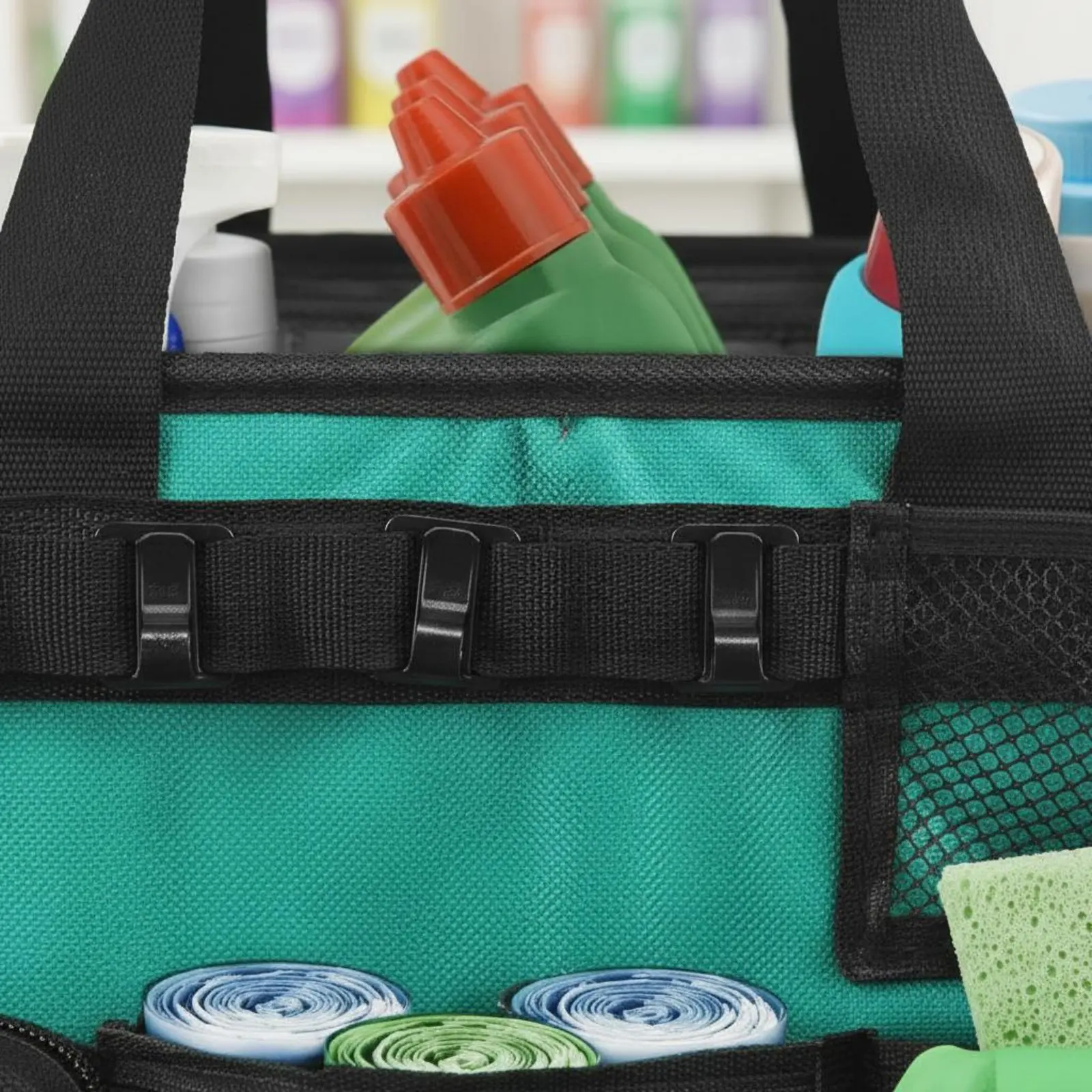 

Multi-Pocket Cleaning Organizer Waterproof Cleaning Supply Bag Janitorial Supply Holder Bag Multiple Pockets Household Storage