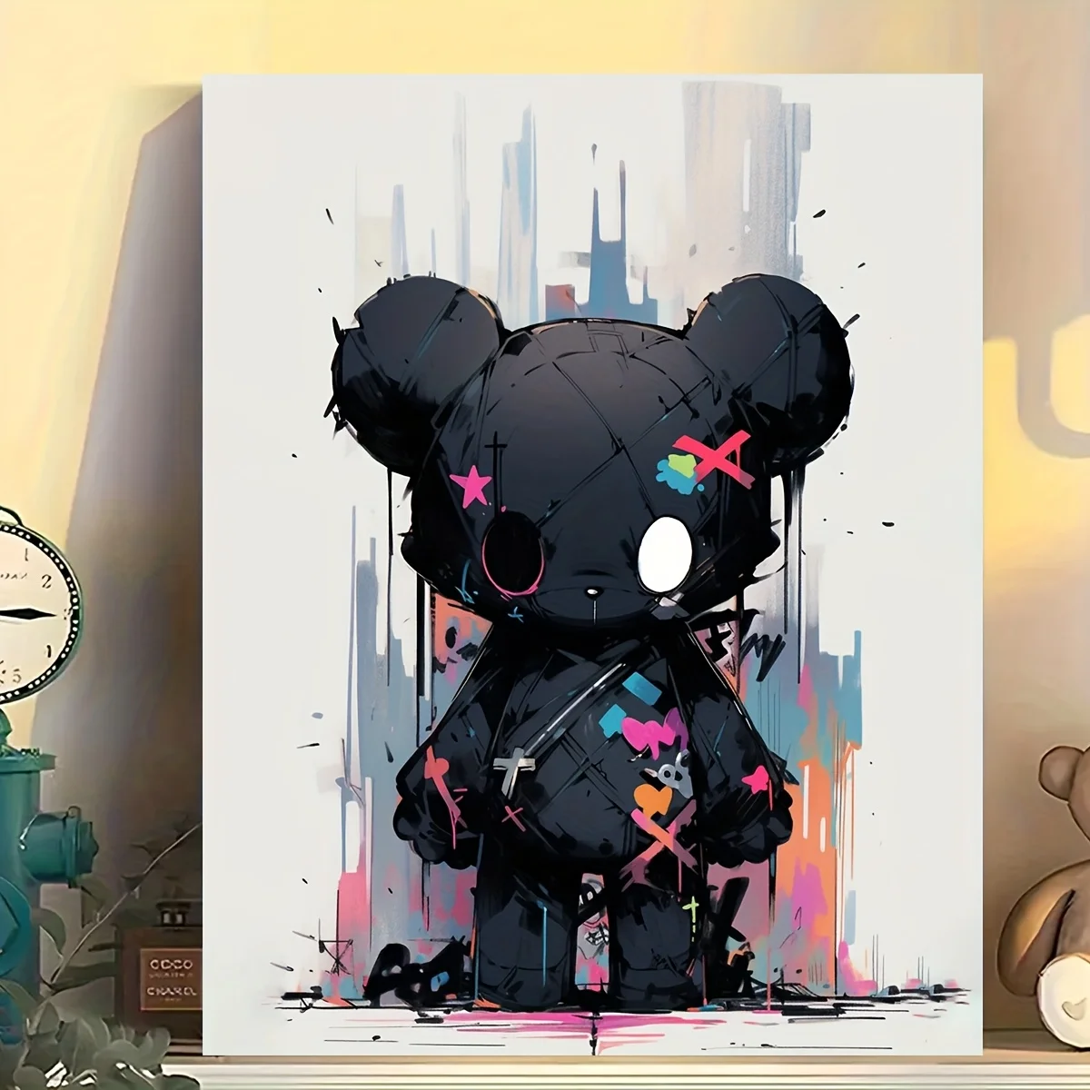 

Алмазная вышивка 5D: Мультяшный медведь в стиле граффити, мозаика, вышивка крестом для декора дома, уникальный подарок