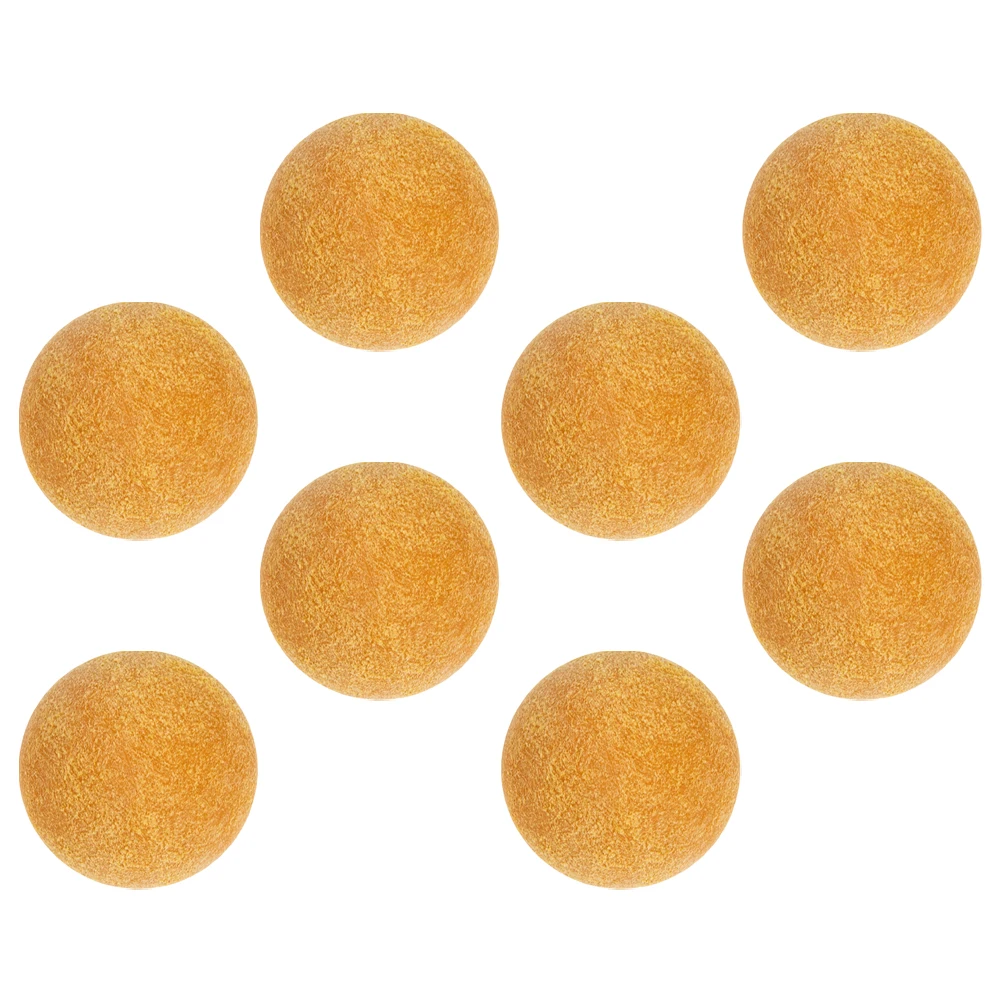 

8 Pcs Mini Foosball Table Soccer Balls Yellow Fuzzy Abs Plastic Desktop Game Kids Toy Fun Design Storage Spacesaving