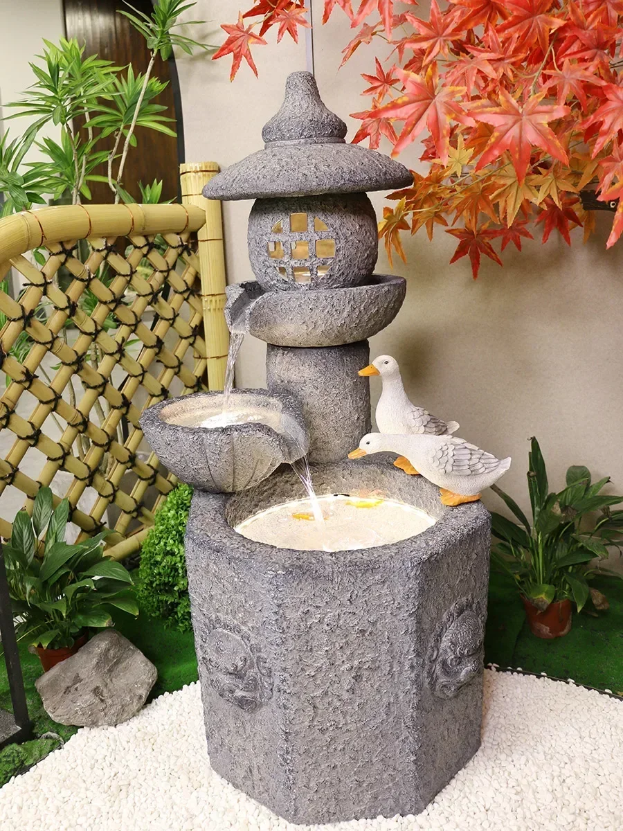 

Courtyard Garden Stone Lamp Landscaping Decoration Japanese Style Water Bowl Water Landscape Decoration