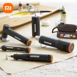 Xiaomi Worx MakerX-Juego de herramientas rotativas, amoladora angular, cepillo de aire, pistola de calor, cortador rotativo de madera y Metal, soplador de pistola de pegamento caliente