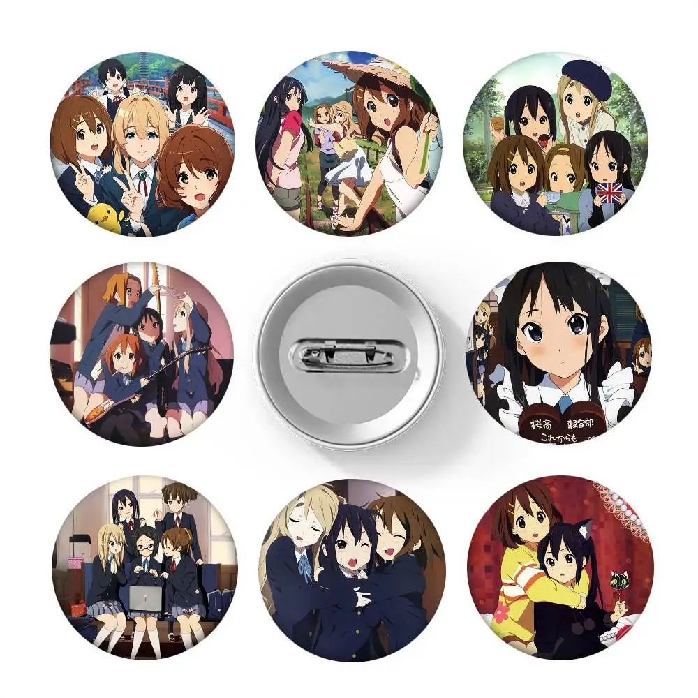 Cartoon-Anime K-ON! Runde Anstecknadel Kreative Brosche Kleidung Rucksack Accessoires Reversnadel