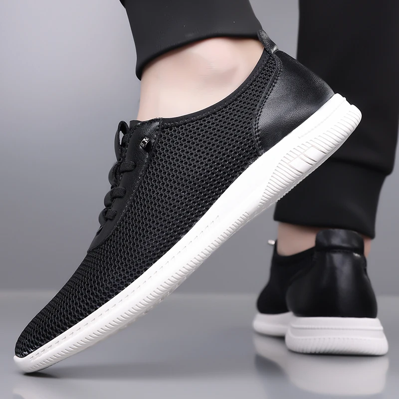 Spring Hot Selling Breathable Mesh Casual Shoes Breathable Soft Bottom Comfortable Men's Sports Shoes Walking Men's Flat Shoes