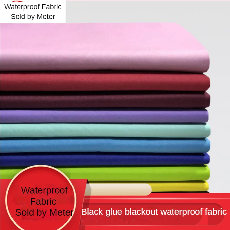 UV-proof waterproof fabric by the meter for blackout curtains outdoor umbrella tent Awning Ripstop diy sewing  black glue cloth