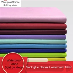 UV-proof waterproof fabric by the meter for blackout curtains outdoor umbrella tent Awning Ripstop diy sewing  black glue cloth