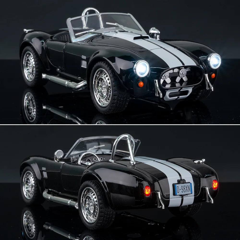 

1:22 Cobra 427 S/C Car Model Alloy Simulation Diecast Metal Sound Light Car Classics Collection Toy Gift