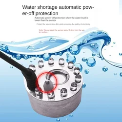 12 LED Ultrasonic Mist Maker Water Fogger Fountain Atomizer Air Humidifier 24V Air Humidifier Colorful Lamp Accessories