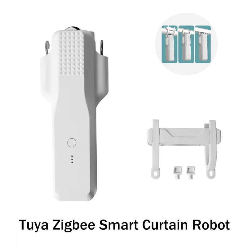 

Zemismart Tuya Zigbee Smart Curtain Robot Electric Curtain Driver For Roman Rod I Type U Type Track Alexa Google Home Control