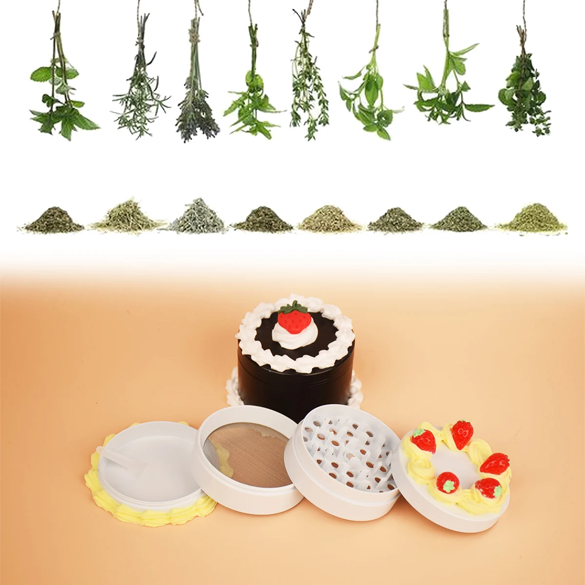 1 Set, Spice Grinder, Simulation Cake Series Spice Grinder, Creative Spice Grinder. Kitchen metal grinder, 2.75 inches/7cm