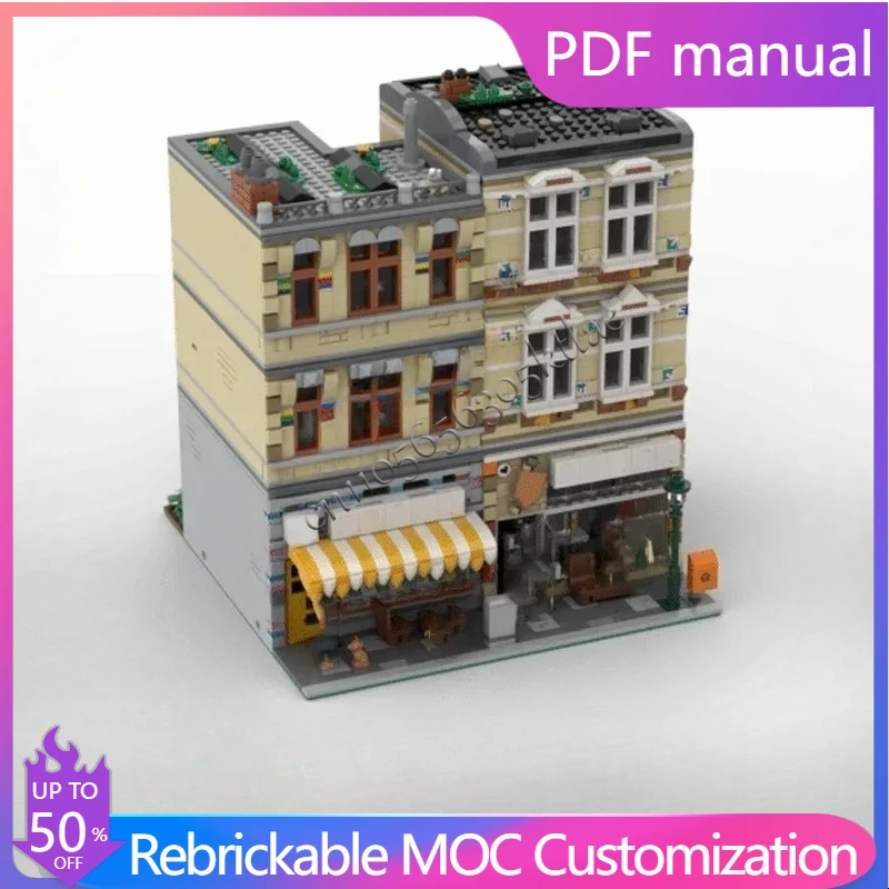 

3783 PCS Doner Kebab Hot City MOC Puzzle Creative StreetView Architecture Model Birthdayal Assembly Toy Children Christmas Gift