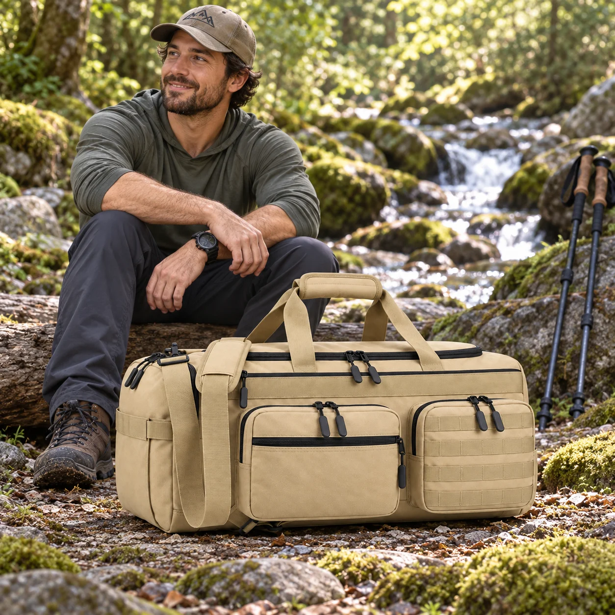 Tactical 50L Large Capacity Backpack Hunting Gear Training Sports Fitness Travelling Handbag Mobile Shoulder Bag