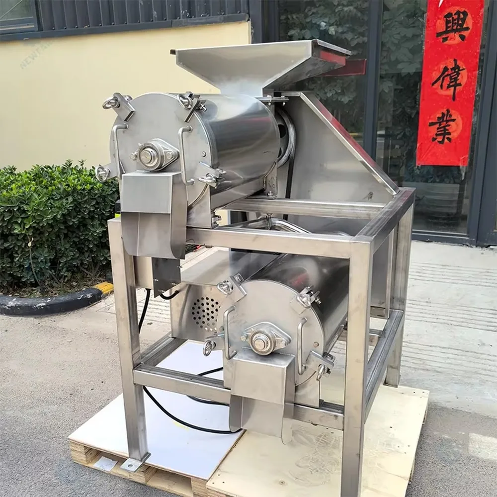 Industrial Double Channel Tamarind Pulp Machine High Speed Blades Food Pulper Fast Batch Raw Material Mashing