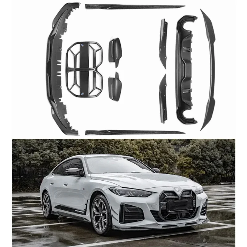 

For BMW G26 425 430i i4 50 4Door Carbon Fiber Car Body Kit 2021-2024 Front Lip Rear Diffuser Grill Wheel Brow Side Skirt Spoiler