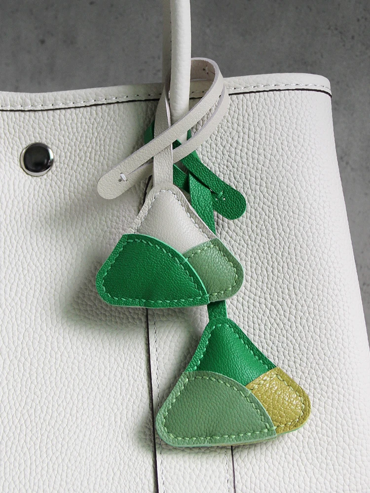 

Graduation season blessing gift: cute genuine leather zongzi bag charm bag pendant accessory keychain decoration minimalist gift