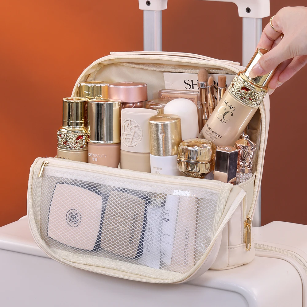 حقيبة محمولة واقفة ذات سعة كبيرة للسفر مقاومة للماء حقيبة تخزين أدوات الزينة لأدوات التجميل من Brues منظم المكياج النسائي #6