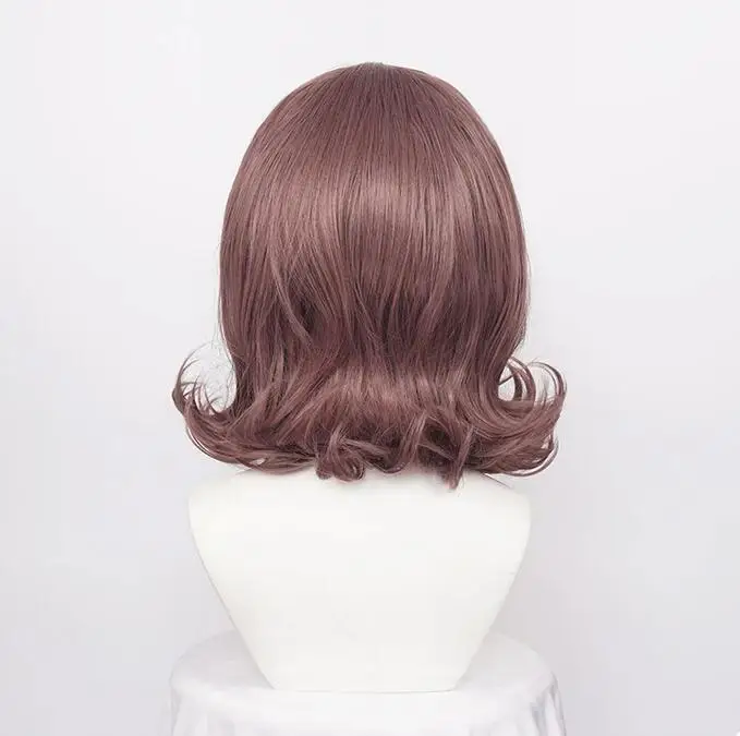 Cosplay Wig Short Mid Parting Color Curly Heat Resistant Synthetic Hair Party Anime Wigs + Wig Cap