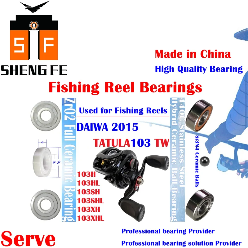 

Ceramic Bearings For 2015 DAIWA TATULA 103 TW(103H/103HL/103SH/103SHL/103XH/103XHL) Serise Baitcasting Fishing Reels