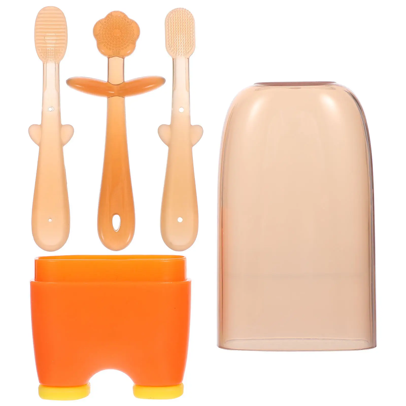

1 set 1 Set Silicone Baby Toothbrush Ergonomic Design For Infant Oral Care Tongue Cleaner Newborn Massage Tool Bpa-Free Soft