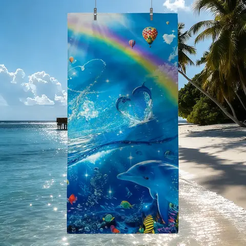 Frutiger Aero Y2K Towel Quick Drying Beach Towels Are Suitable For Swimming Pools Camping Yoga And The Gym