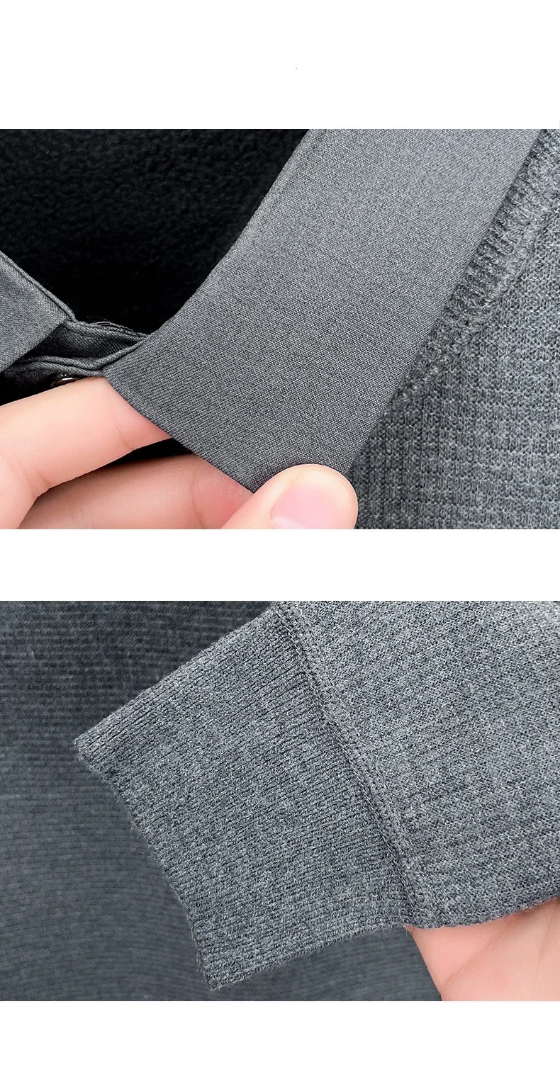 Hochwertiger Herren-Pullover, Winter, Neues Samt-Modell, Verdickt, Warm, Hemdkragen, Modemarke, Cartoon-Hund-Stickerei, Lässiger Strickpullover – Detail 30