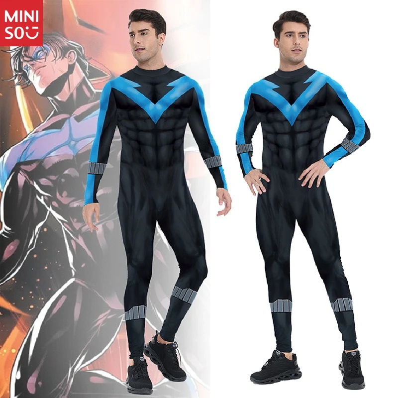 

New Superhero Series Night Wing Digital Printing Cos Onesie Stage Performance Clothes