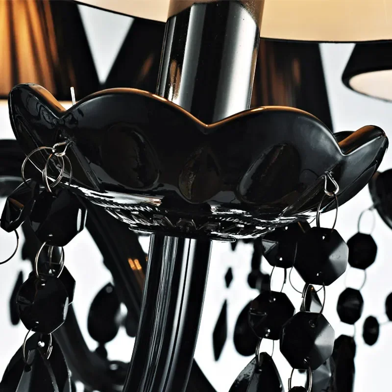Modern Crystal Chandelier Light Fixtures Ceiling Lustre Black Led Crystal Chandelier For Living room