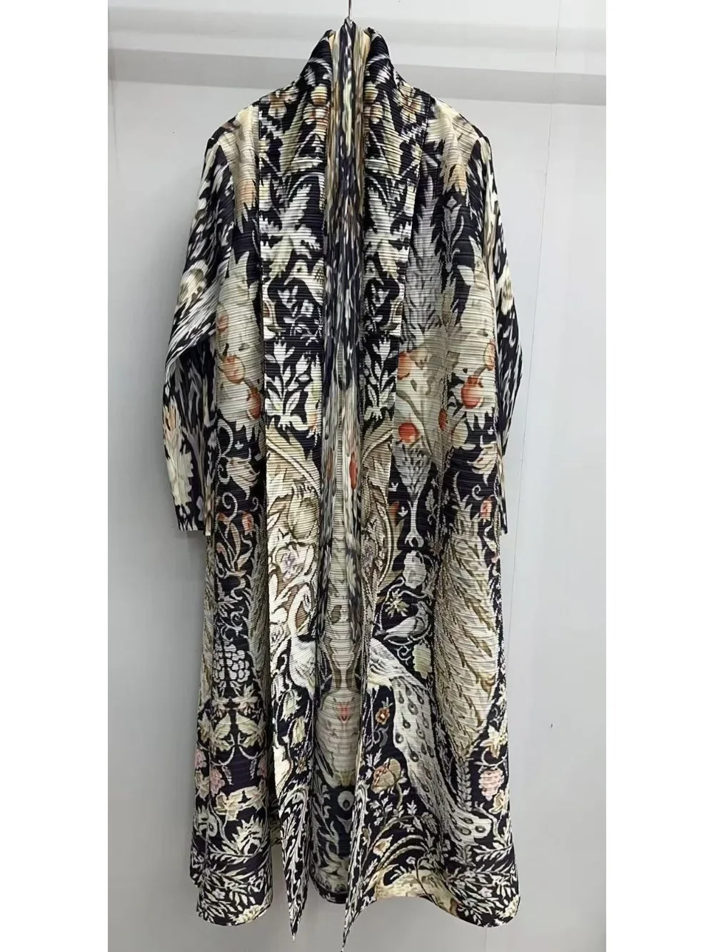 

Miyake плиссированная Абая женский Дубай мусульманский плащ кафтан винтажный принт Марокко 2025 оригинальный дизайнерский длинный кардиган пальто