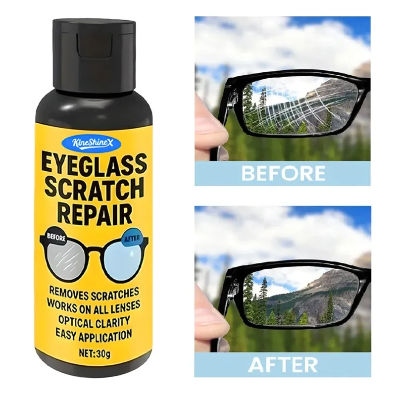 30g Glasses Scratch Remover Mirror Grinding Cleaner Polishing Scratch-Resistant Solution for Camera Table Screen Car Watch