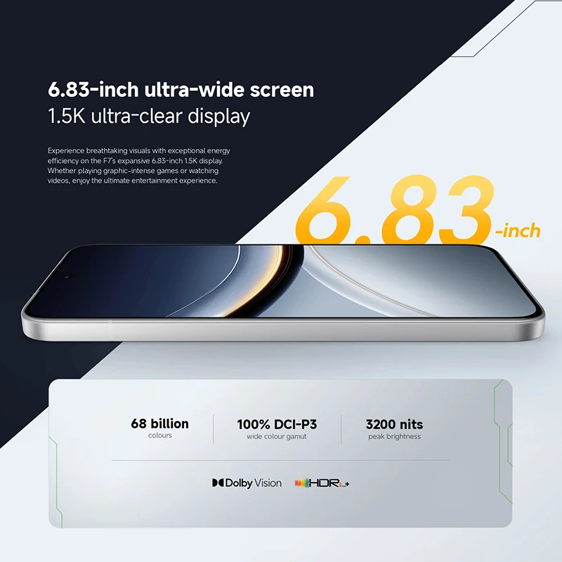 POCO F7 5G الهاتف الذكي الإصدار العالمي Snapdragon ®   كاميرا 8s Gen 4 NFC مقاس 6.83 بوصة AMOLED بدقة 50 ميجابكسل OIS بقدرة 6500 مللي أمبير في الساعة 90 وات HypeCharge