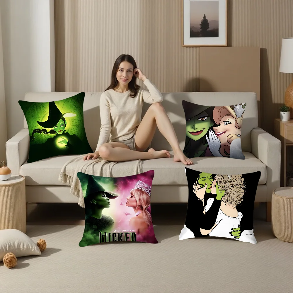 W-Wicked Part One Movie Pillow Case Plush Fabric Soft Pillowcase Double Sided Print Sofa Cushion Cover Throw Pillow Cover