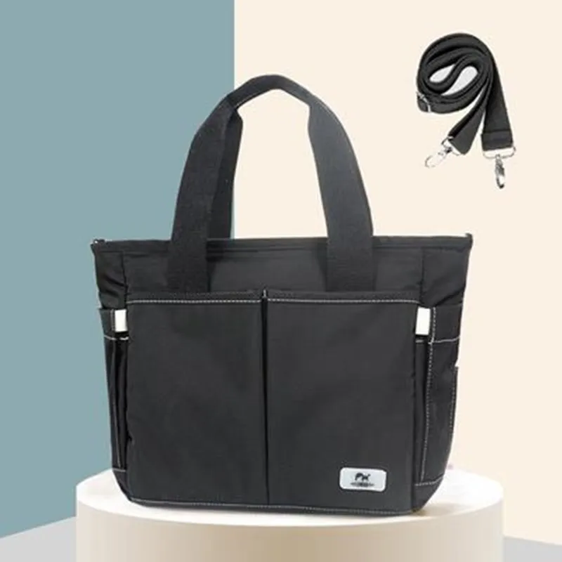 Bolso de hombro con patrón de impresión Simple para mamá, organizador de pañales para cochecito de niños, bolsa multifunción para recién nacidos,