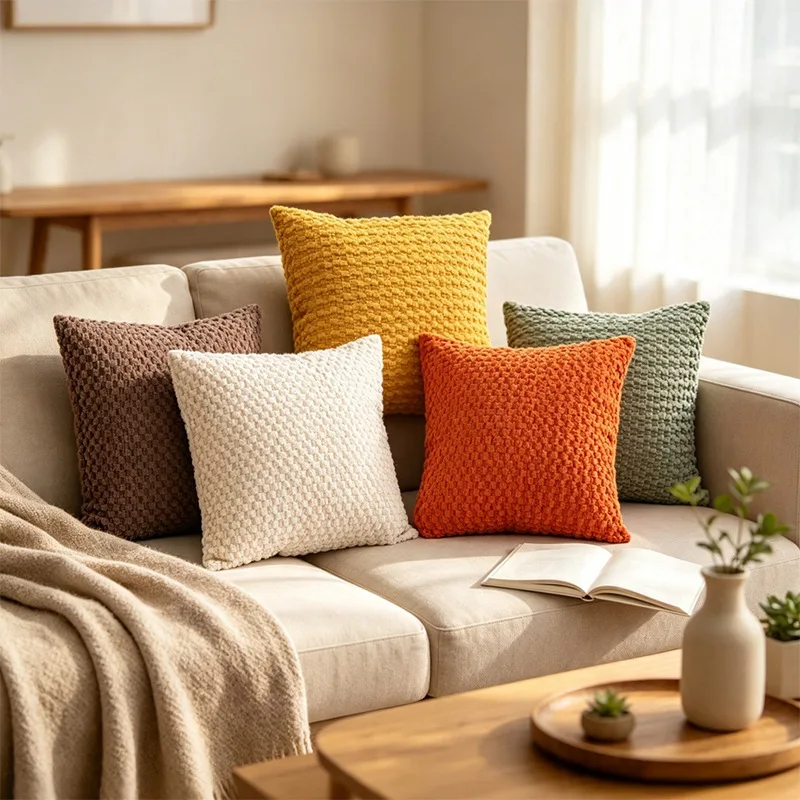 Pillow Covers - Modern Decorative Cushion Cases with Zipper Closure, Machine Washable, No Inserts Included