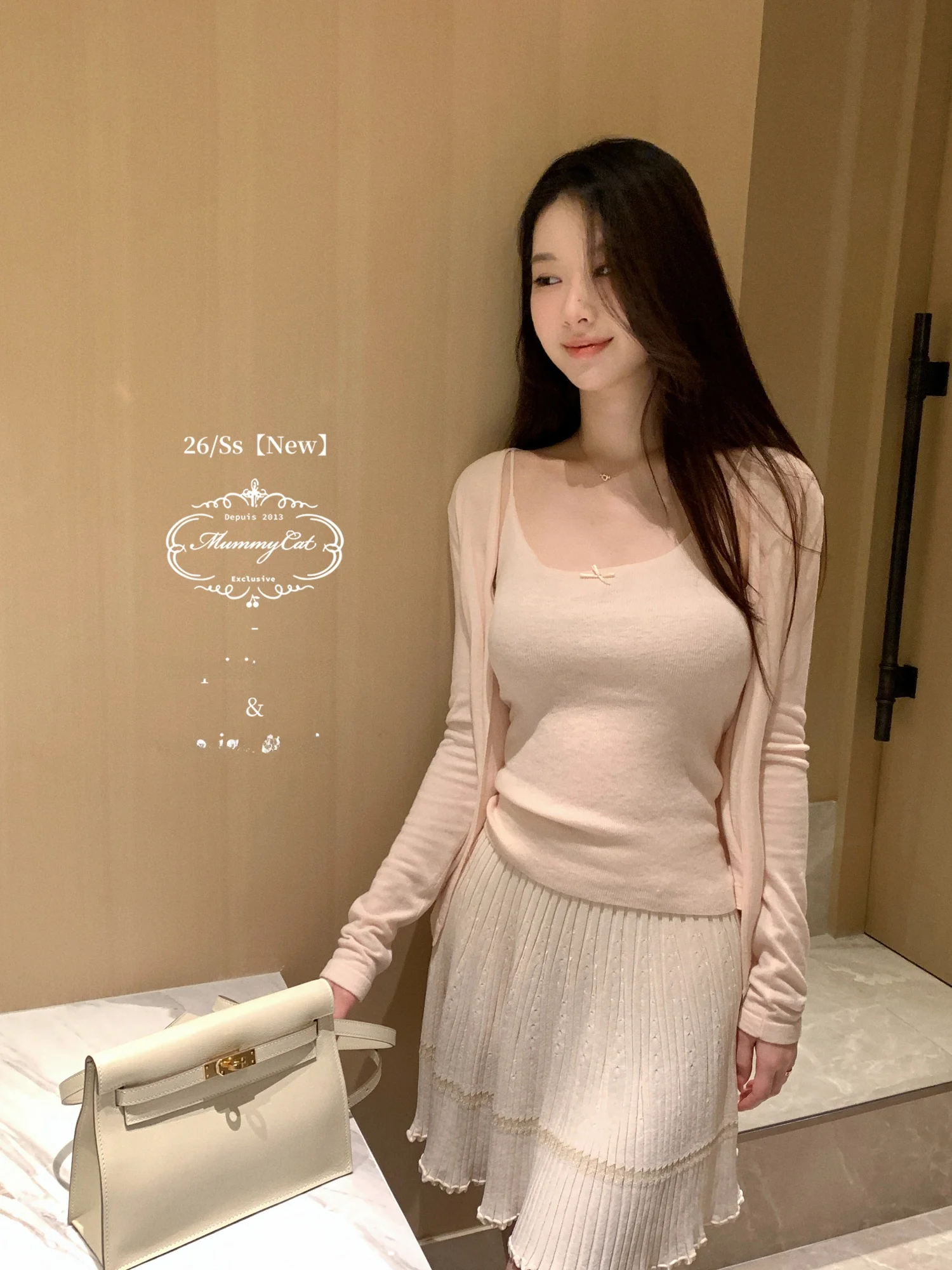

Mummy Egg Laying Short Knitted Silk Georgette Pleated Skirt Women's mid Waist High Elasticity A-Line Skirt New Arrival