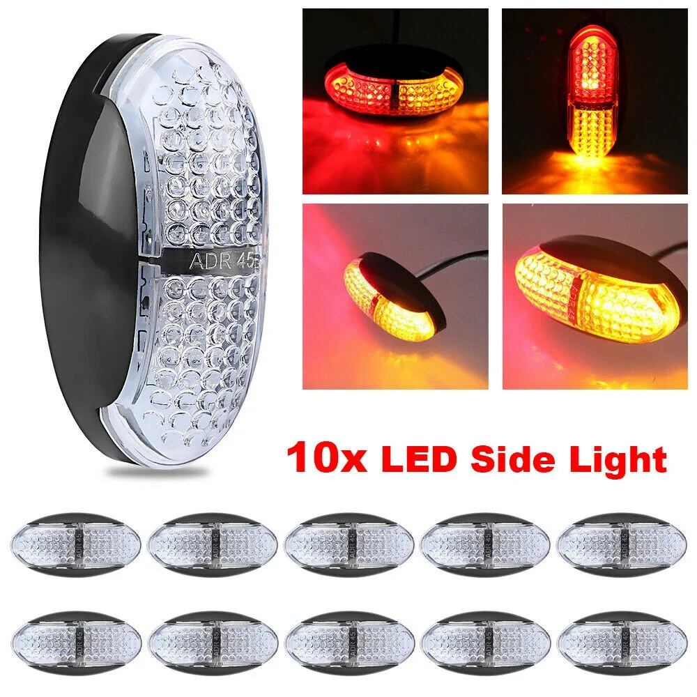 

10X LED Clearance Lights Side Marker Lamp Red Amber Trailer Truck Caravan Lights