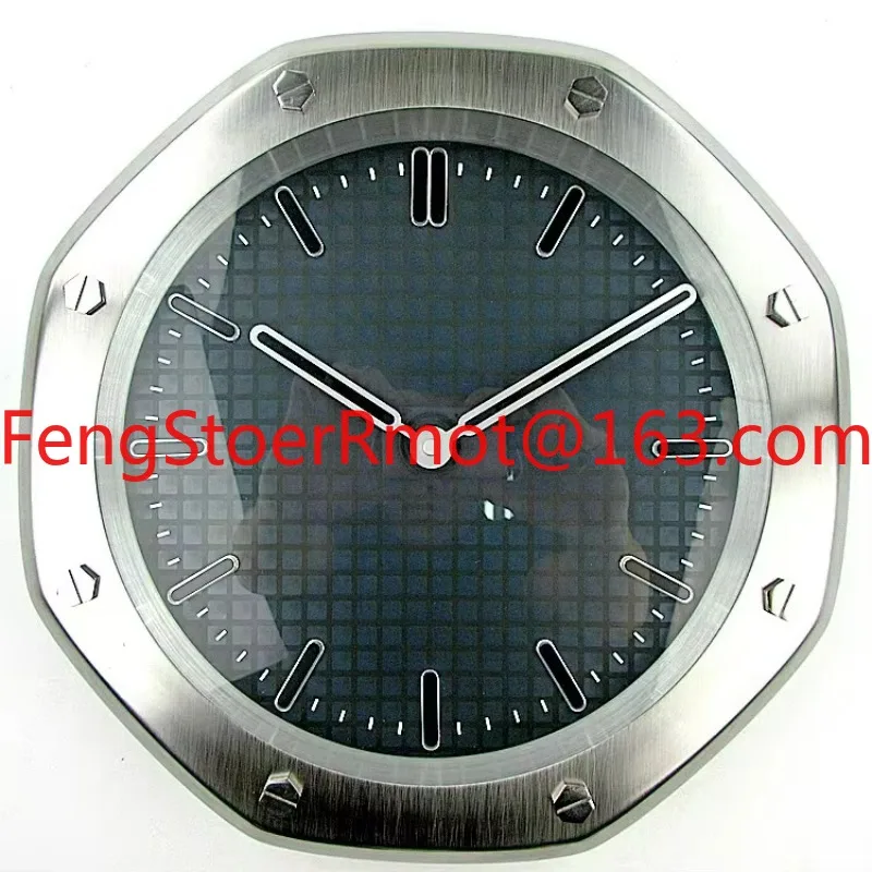

Metal large home decoration modern wall clock with unique glass